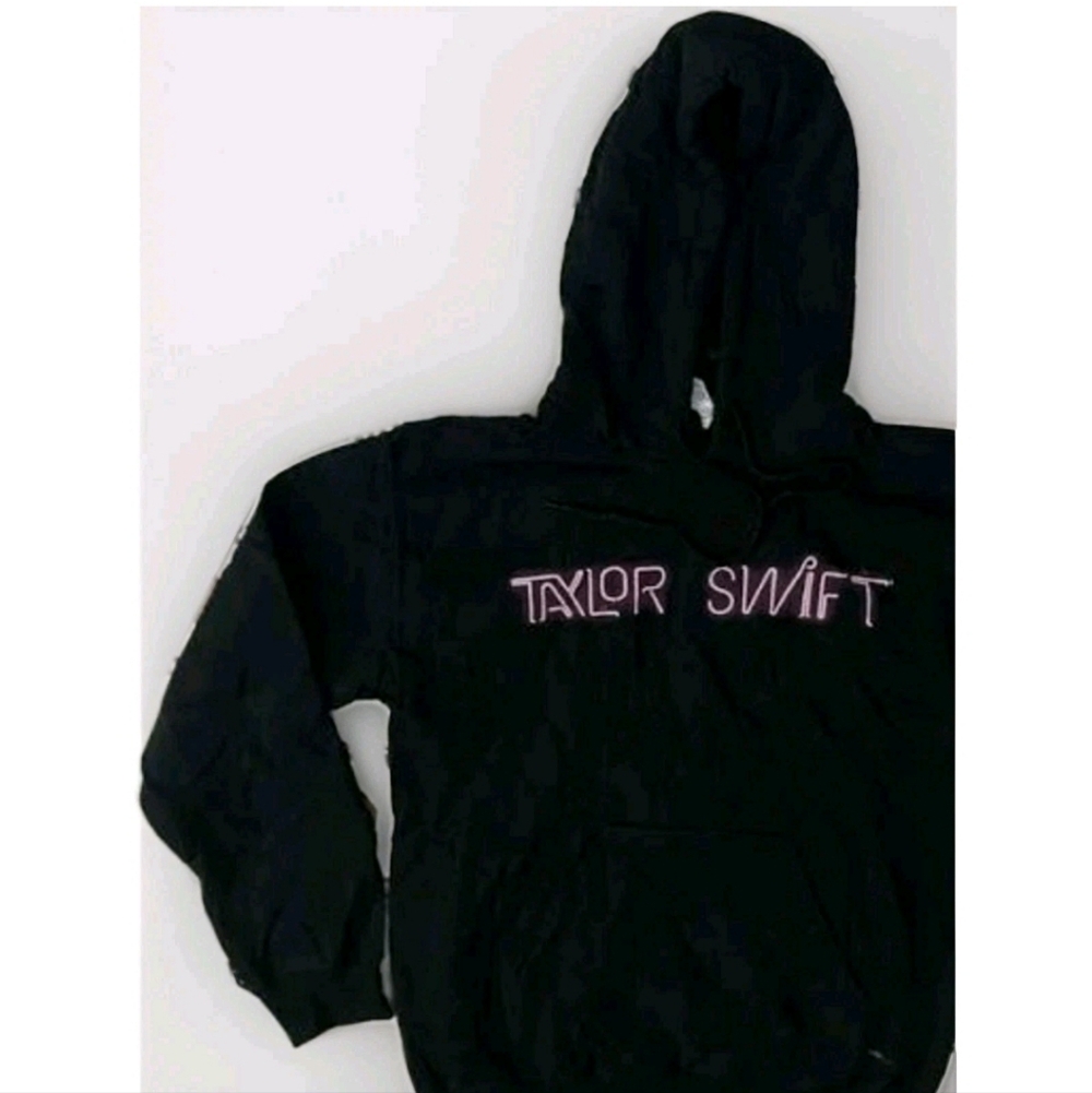 Taylor Swift Hoodie Pullover Black 1989 World Tour Neon Script Sweatshirt S - Picture 6 of 8